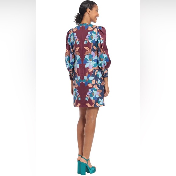 Donna Morgan Floral Long Blouson Sleeve Sheath Dress New with tags - Picture 5 of 10